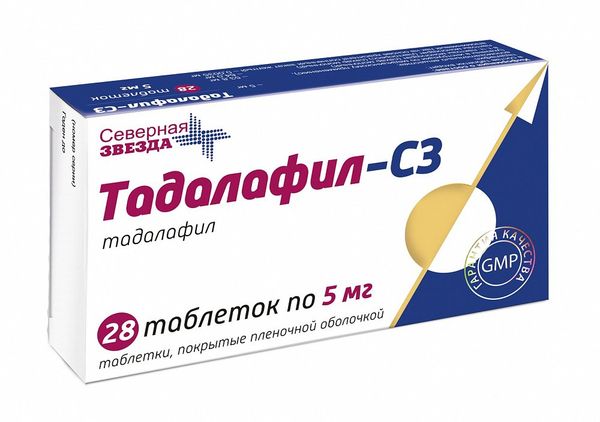 Тадалафил-СЗ 5мг №28 табл. п/о Северная звезда ЗАО